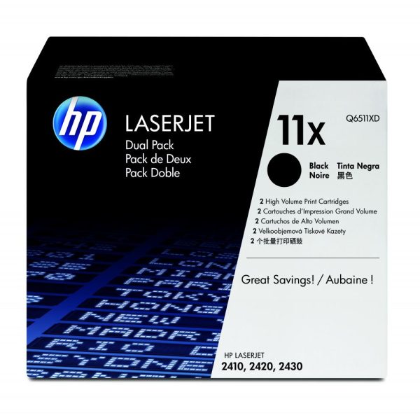 HP Toner-Kartusche 2 x schwarz HC (Q6511XD, 11XD)
