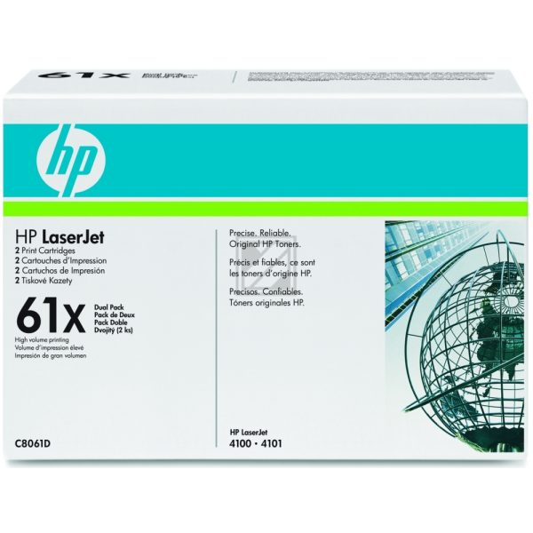 HP Toner-Kartusche 2 x schwarz HC (C8061D, 61XD)